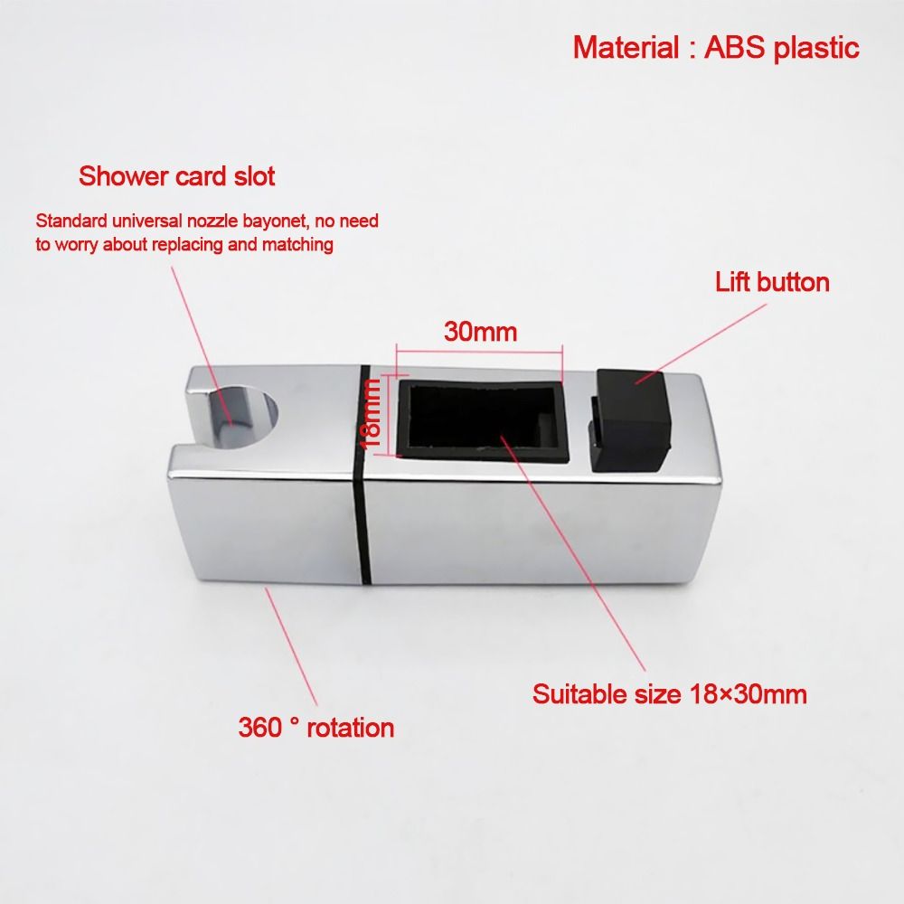 Description Picture 4 of itemSquare Pipe Shower Head Holder Rotatable Adjustable Bathroom Slide Bar Shelf Portable Sprayer Fixed Base Bathroom Accessories