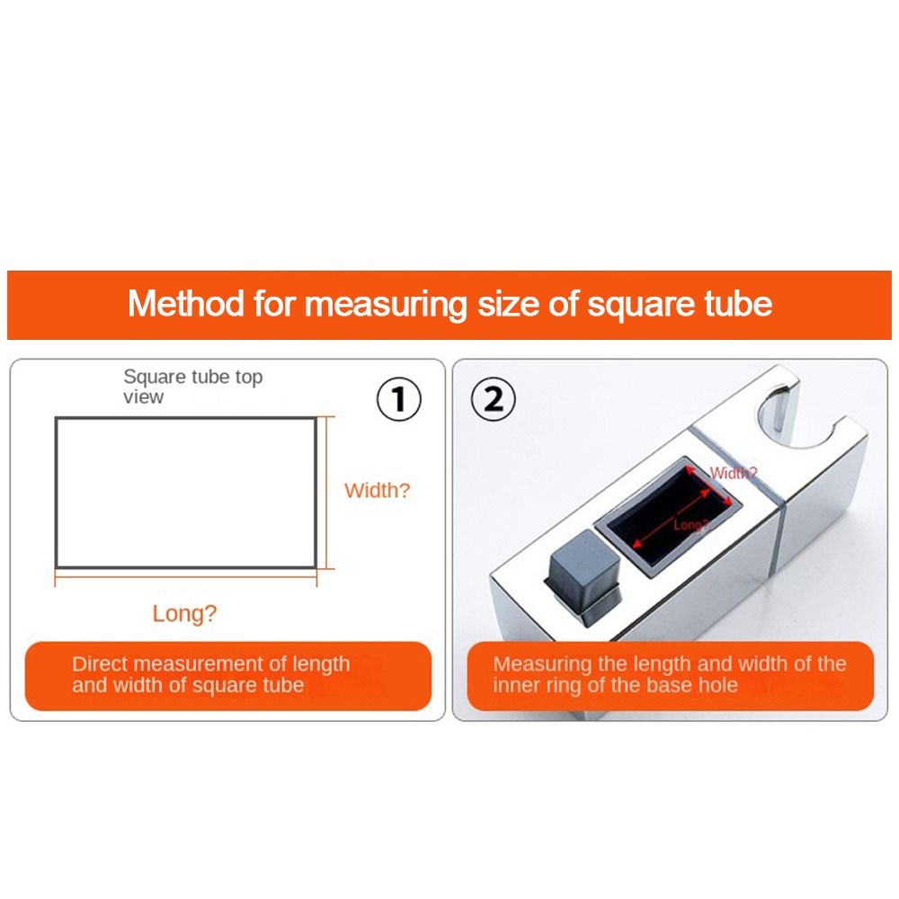 Description Picture 3 of itemSquare Pipe Shower Head Holder Rotatable Adjustable Bathroom Slide Bar Shelf Portable Sprayer Fixed Base Bathroom Accessories