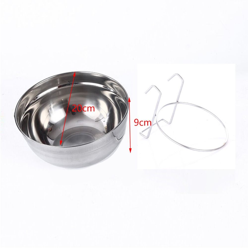 Stationary Dog Bowl Cage Cup Hanger Travel Food Water Bowls Puppy Cat Stainless Steel Hanging Feeder Dish Pet Feeding Tools