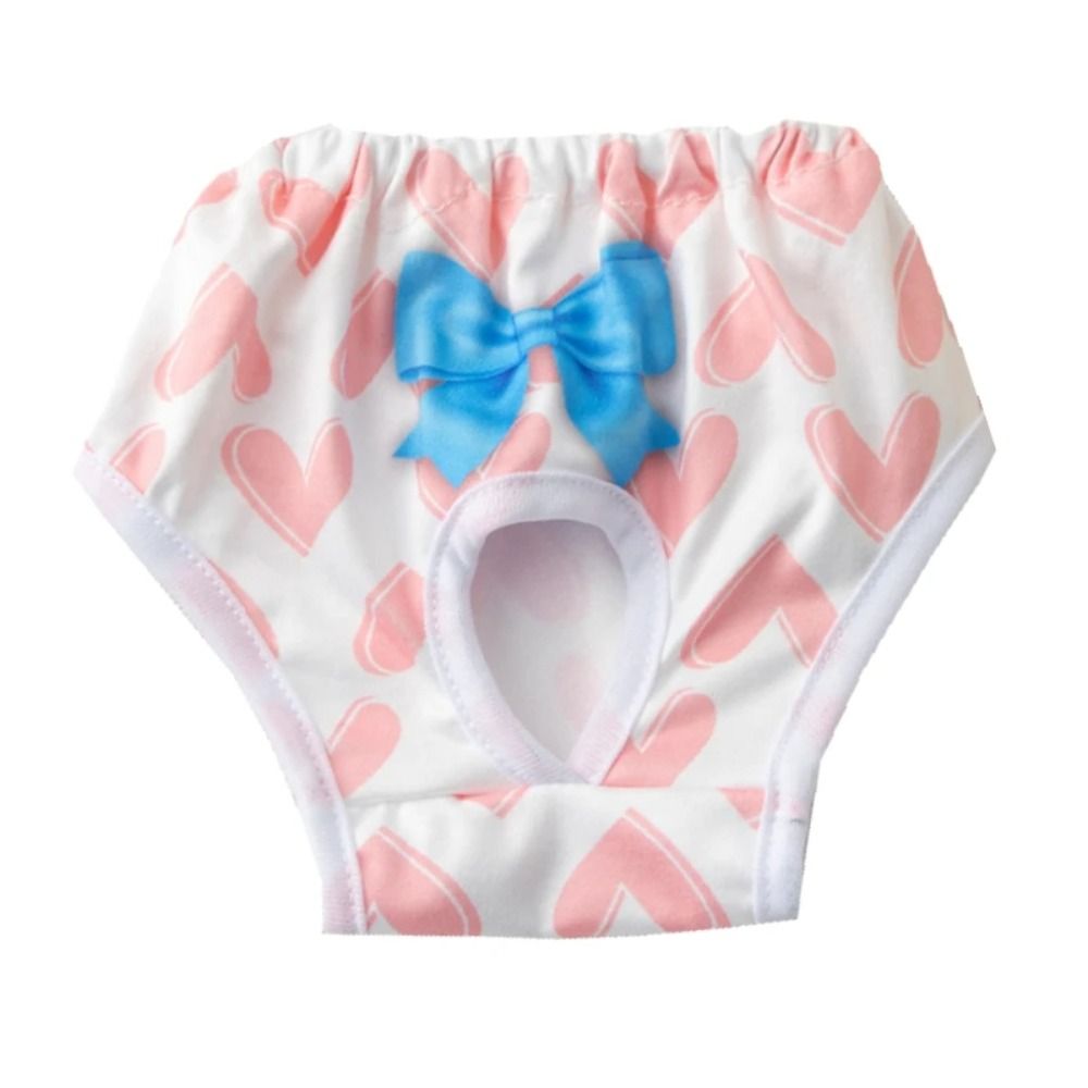 Washable Dog Physiological Pants Cartoon Print Leakproof Dog Menstrual Pants Breathable Cute Pet Diaper Portable Pet Supplies