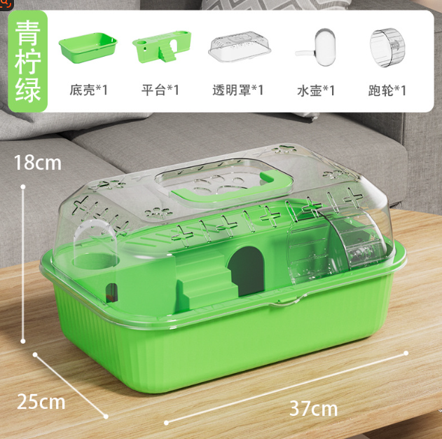 New Openable Top Large Hamster Cage Ventilation Transparent Hamster Habitat House with Handle Small Animals Cages for Bunny Mice