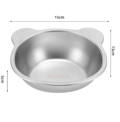 Raised Cat Bowls Tilted Neck Guard Cat Food Bowl 304 Stainless Steel Elevated 15° Shatter-resistant Stable Dog Bowls Pet Supplies