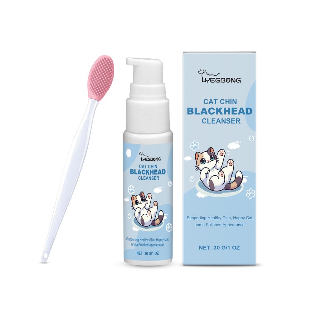 Cat Chin Cleaner 30g Blackhead Cleaning Lotion Pet Chin Acne Care Brush Dog Cat Grooming Supplies Tooth Stain Remover for Pets