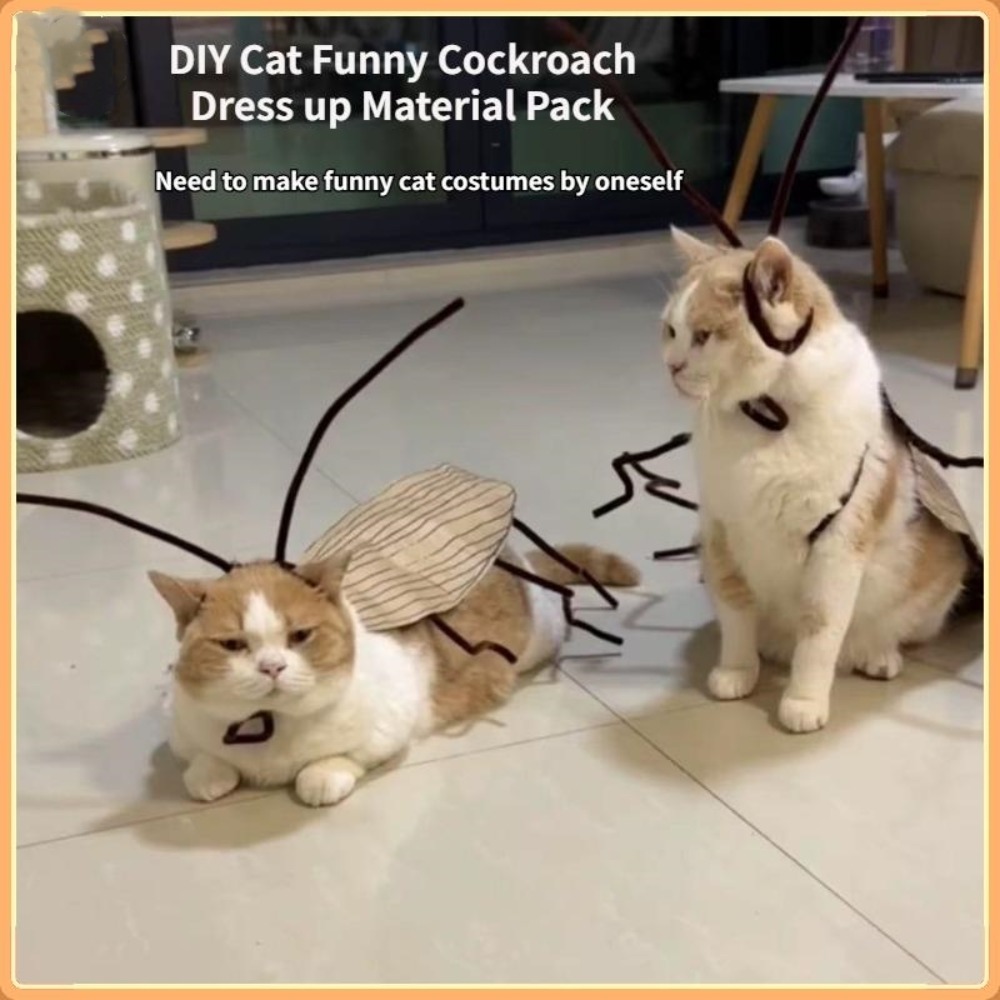 Interactive DIY Cat Cockroach Clothing Dress Up Material Pack Pet Supplies Cat Toys Indoor Playing Cosplay Accessory
