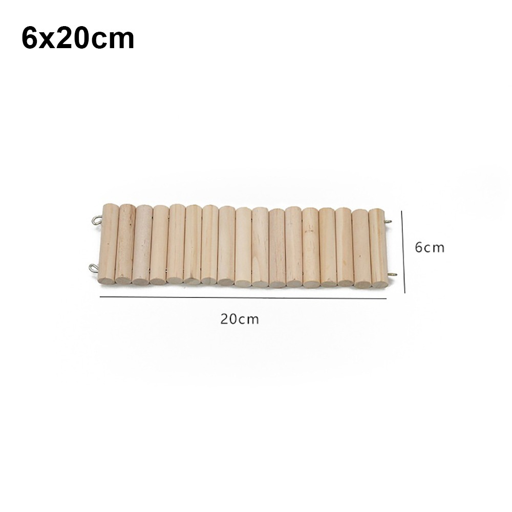 1Pcs Wooden Hamster Climbing Ladder Multifunctional Easy To Install Hamster Suspension Bridge Cage Decoration Fence Partition Wire Series Connection Floor Platform Small Pet Supplies