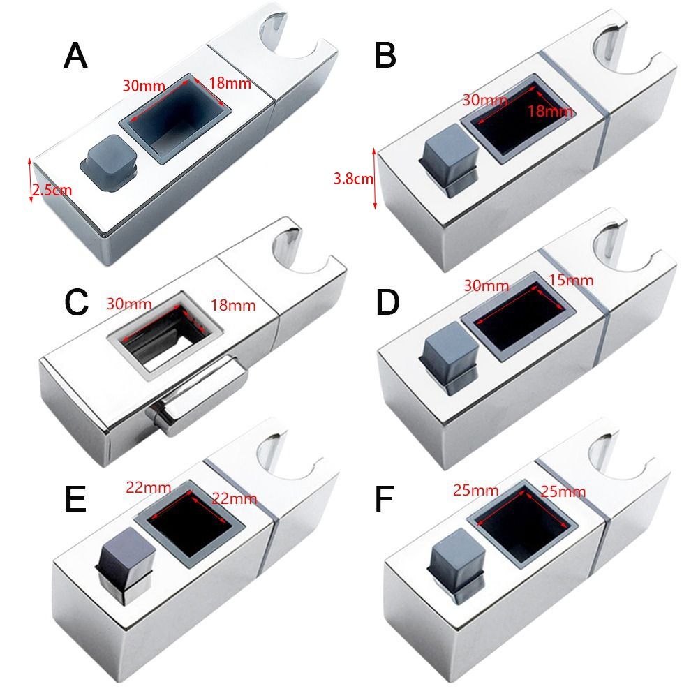 Description Picture 2 of itemSquare Pipe Shower Head Holder Rotatable Adjustable Bathroom Slide Bar Shelf Portable Sprayer Fixed Base Bathroom Accessories