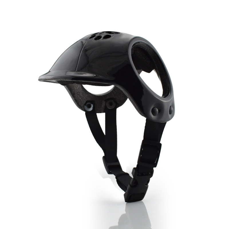 Pet Dog Helmets with Ear Holes Pet Motorcycle Headgear Adjustable Puppy Safety Helmet Pet Locomotive Helmet Handsome Dog Accessories