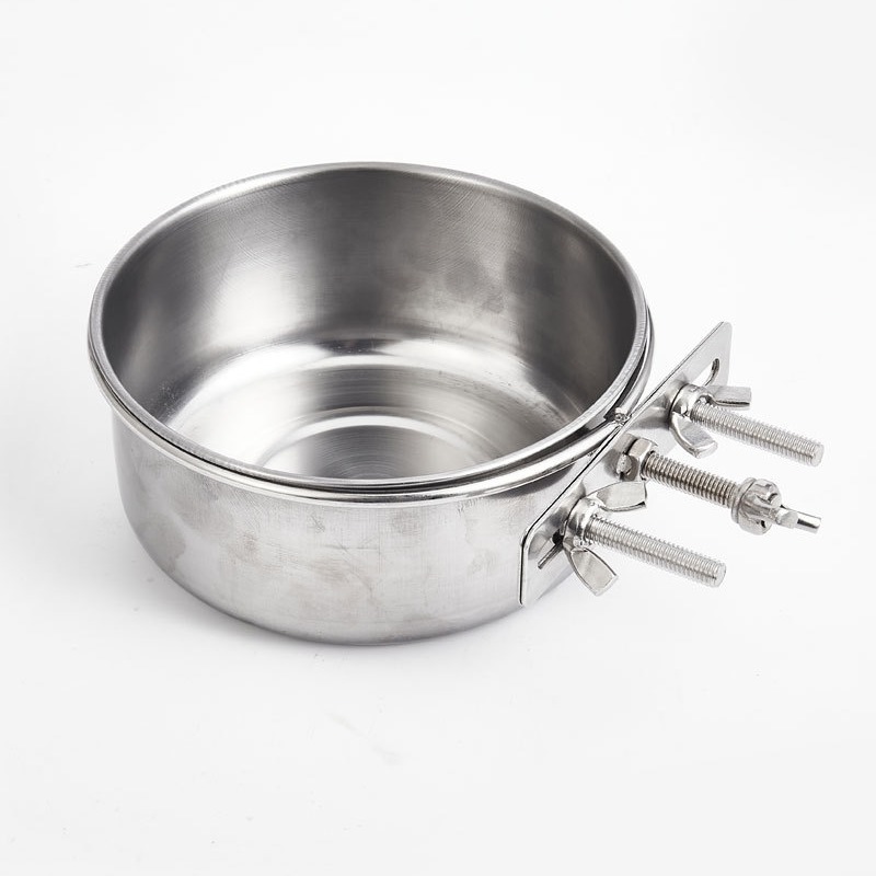 Pet Bowl Can Hang Stationary Dog Cage Bowls Stainless Steel Dog Cats Hanging Bowls Durable Puppy Kitten Feeder Water Food Bowl