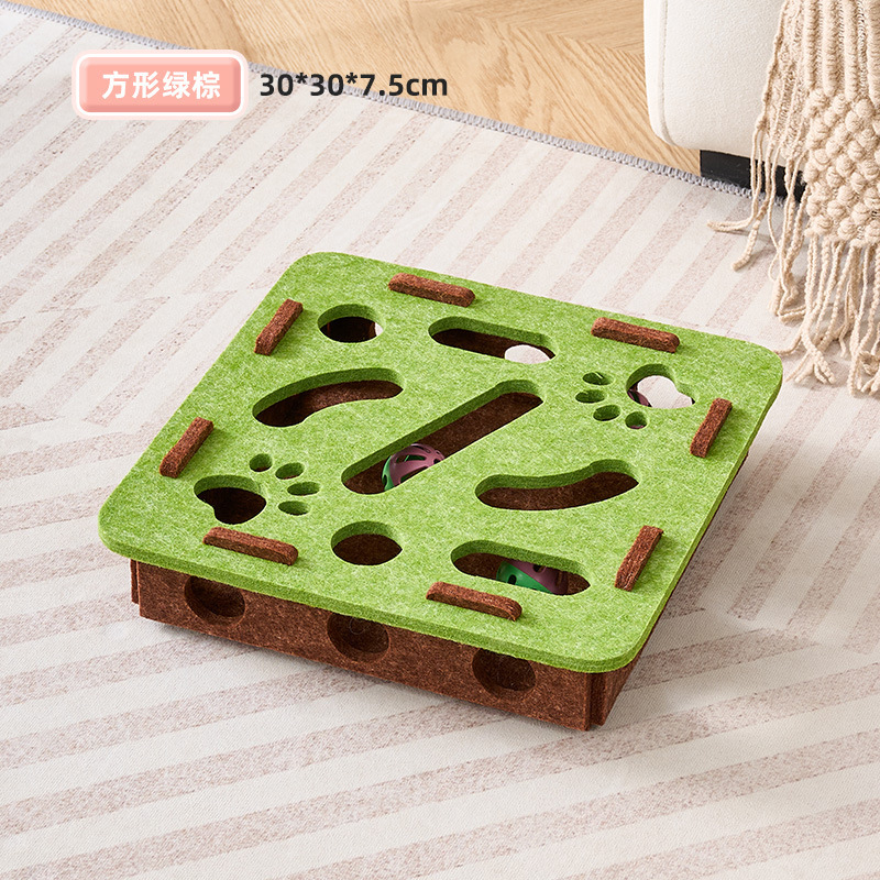 Cat Scratching Posts For Indoor Cat Puzzle Toy Felt Puzzle Box Cat Exercise Toy with Ball  Kitten Interactive Toy Indoor Exercise Toy Entertainment Supplies