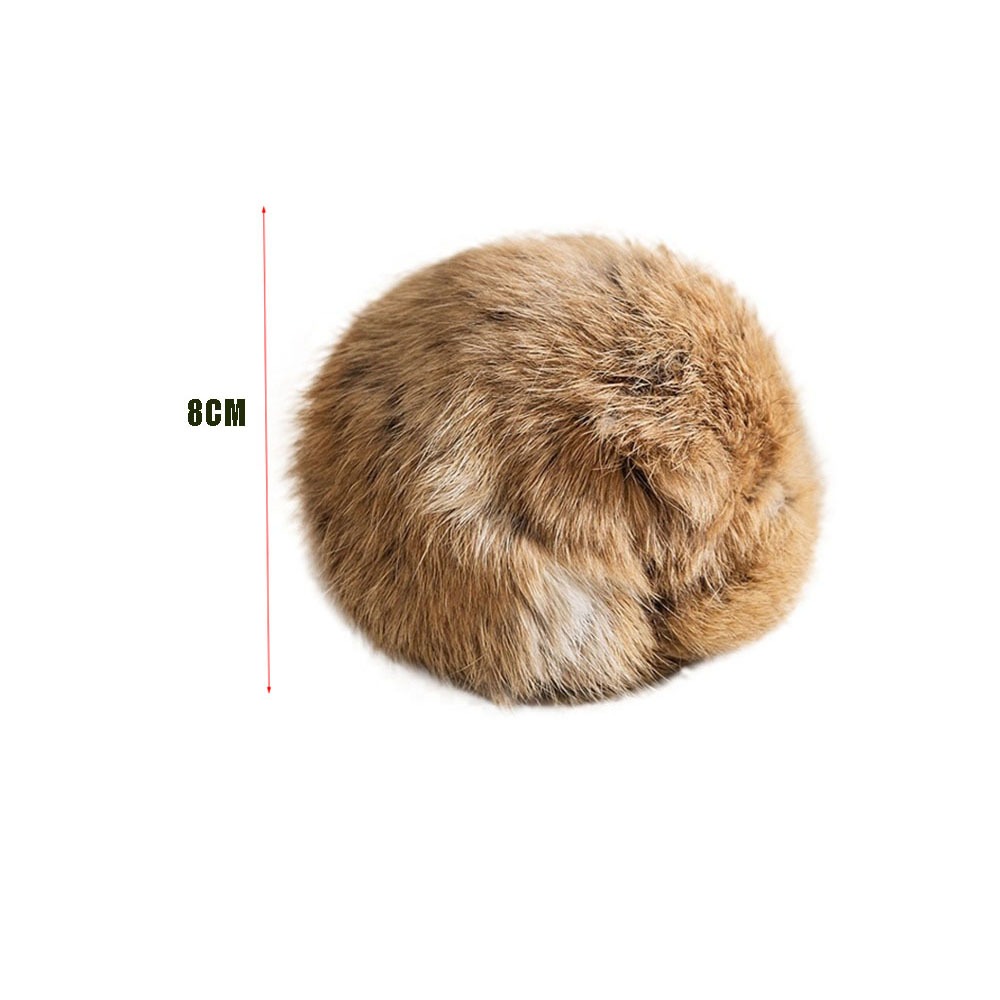 Cat Toy Rabbit Fur Ball Cat Toy Ball Pet Sniffing Toys Kitten Teaser Wand Self Play Boredom Relief Interactive Cat Toy for Indoor Cats