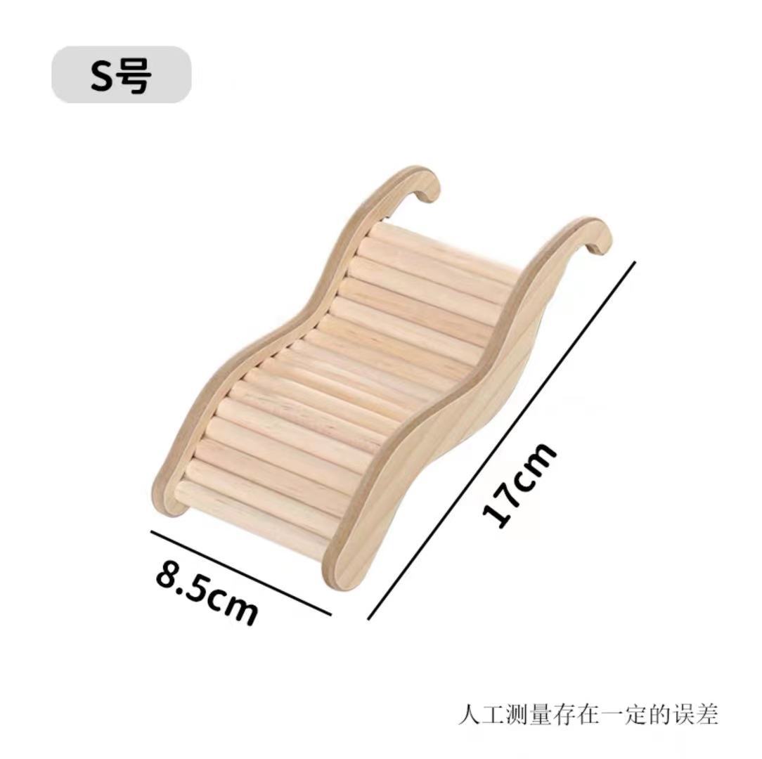 New Wooden Wave Staircase 17/21/27cm Wave Design Hamster Climbing Durable Cage Decor Curved Slide Chute Pet Supplies
