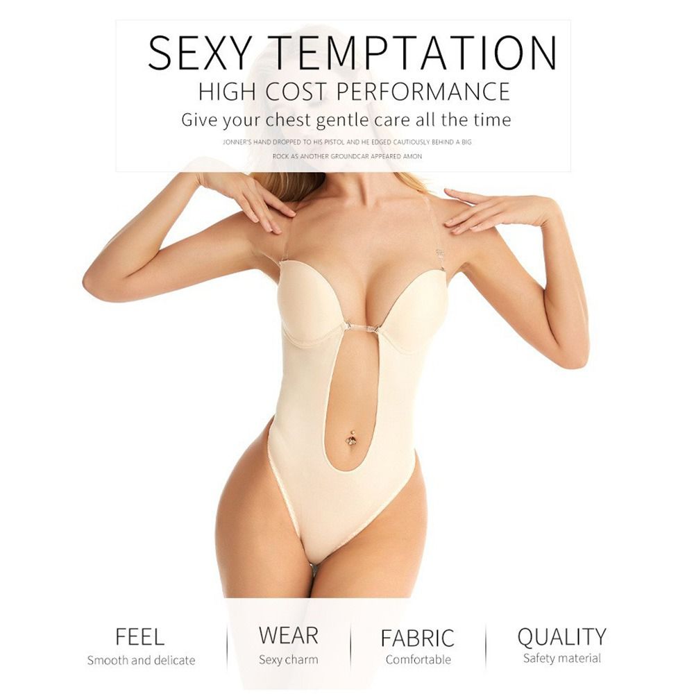 Description Picture 3 of itemShapewear Thongs Lingerie Invisible Push Up Bra U Plunge Backless Underwear Full Body Shaper Backless Dress